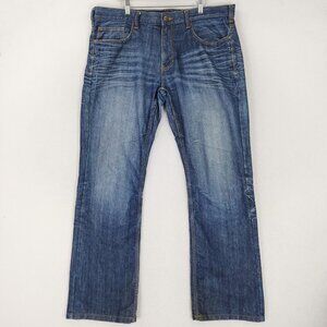 Helix Jeans Mens 38X32 Blue Slim Bootcut Dark Wash Casual Denim Classic Comfort